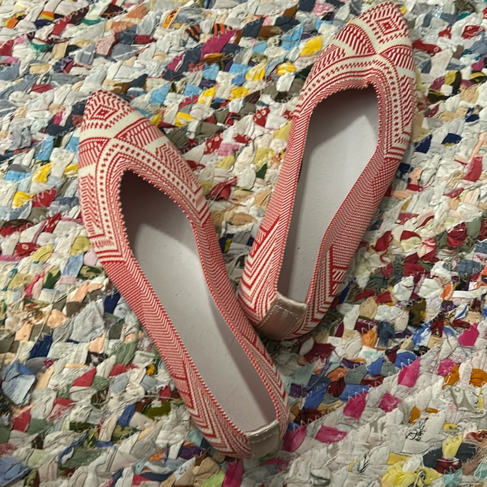Red and white flats